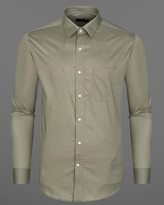 french crown Men Solid Casual Green Shirt