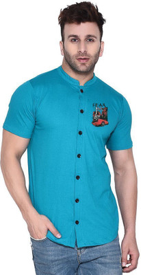 Money Leaf Men Printed Casual Light Green Shirt