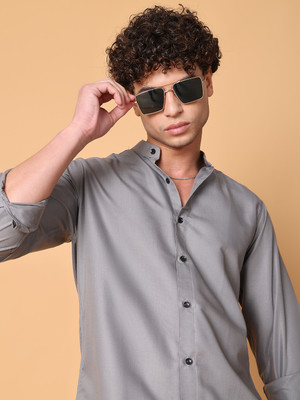 METRONAUT Men Solid Casual Grey Shirt