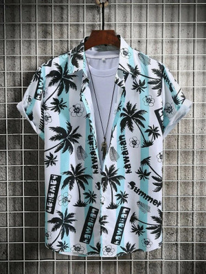 GCFAB Men Printed Casual Light Blue Shirt