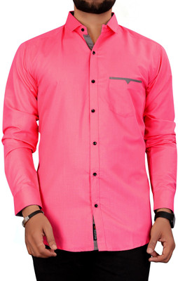 MAHADEV ENTERPRISE Men Solid Casual Pink Shirt