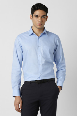 VAN HEUSEN Men Solid Party Light Blue Shirt