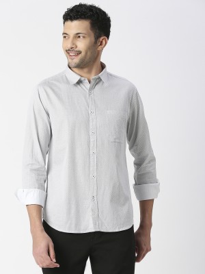 SNX Men Printed Casual Grey Shirt