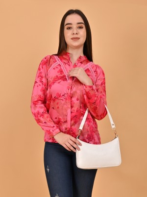 Nobarr Women Floral Print Casual Brown, Pink, Red Shirt