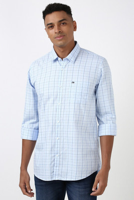 PETER ENGLAND Men Checkered Casual Blue Shirt