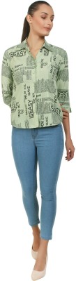 Laxmi sports Women Printed Casual Green Shirt