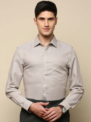 INVICTUS Men Self Design Formal Beige Shirt