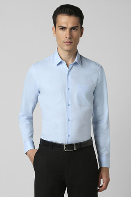 PETER ENGLAND Men Self Design Formal Blue Shirt