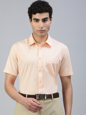 Classic Polo Men Solid Casual Orange Shirt