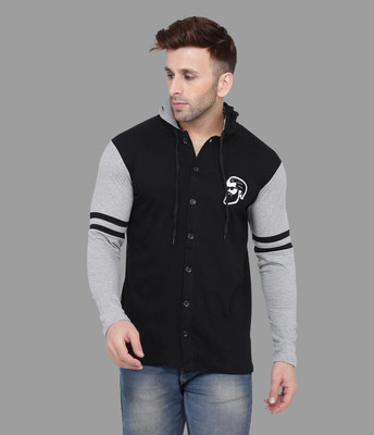 tfurnish Men Solid Casual Black, Grey Shirt