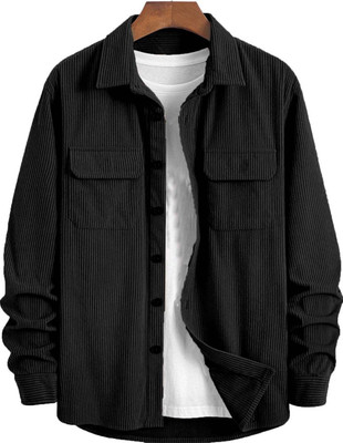 DENEEJA Men Solid Casual Black Shirt