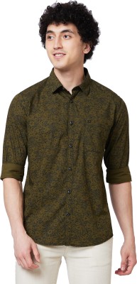 Spykar Men Printed Casual Dark Blue, Dark Green Shirt