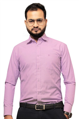 Mansfab Men Solid Formal Pink Shirt