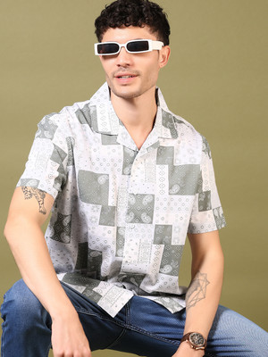 V-MART Men Printed Casual Blue Shirt