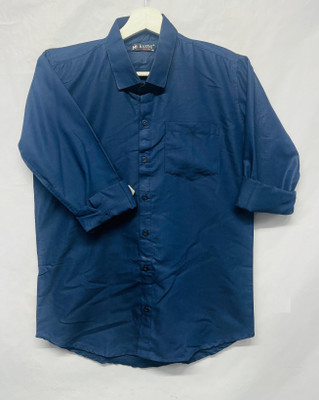 TANISHA FASHION Men Solid Casual Dark Blue Shirt