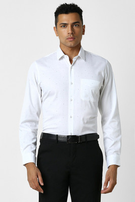 PETER ENGLAND Men Printed Casual White Shirt