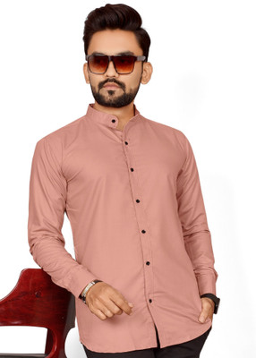 NIVICK Men Solid Formal Orange Shirt