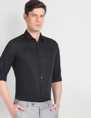 ARROW Men Solid Formal Black Shirt