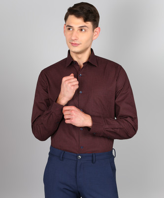 Allen Solly Men Checkered Formal Red Shirt