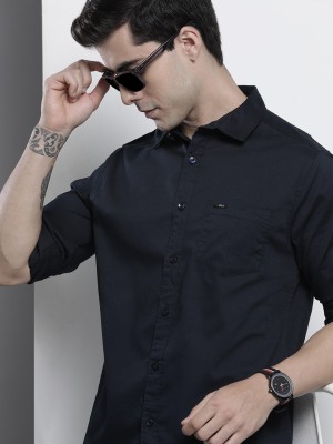 The Indian Garage Co. Men Solid Casual Blue Shirt