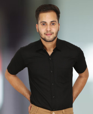 BASE 41 Men Solid Casual Black Shirt