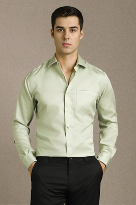 LOUIS PHILIPPE Men Solid Formal Green Shirt