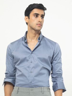 RARE RABBIT Men Solid Casual Grey Shirt
