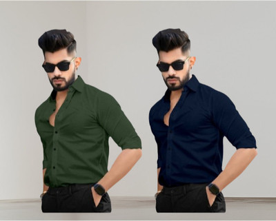 Shashvat EXIM Men Solid Casual Multicolor Shirt(Pack of 2)