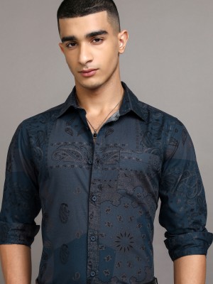 HIGHLANDER Men Printed Casual Blue Shirt