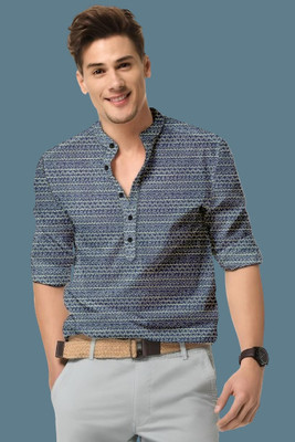 ISUEL Febb Men Solid Casual Dark Blue Shirt