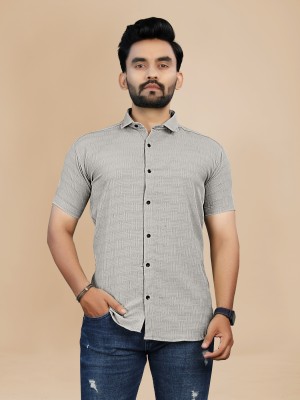 UDANI ENTERPRISES Men Printed Casual Grey Shirt