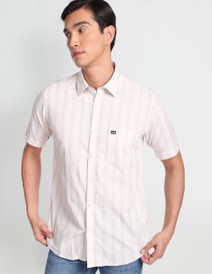 Arrow Sport Men Checkered Casual Beige, White Shirt