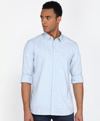 PARX Men Checkered Casual Blue Shirt