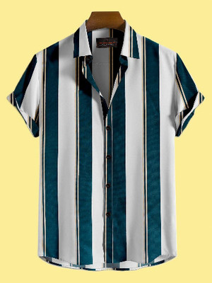 Qirik Men Printed Casual White Shirt