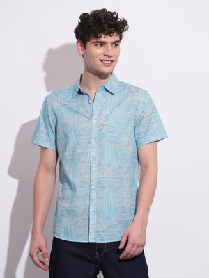 BEING HUMAN Men Self Design Casual Blue Shirt