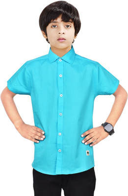 The Crane Boys Solid Casual Light Blue Shirt