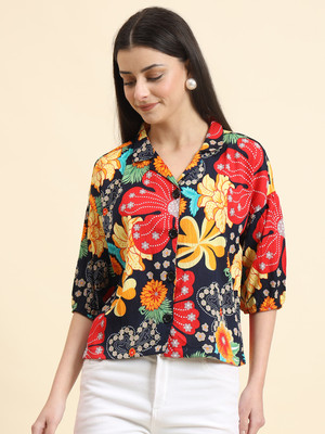 vairagee Women Printed Party Black, Multicolor Shirt