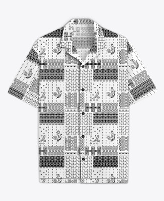 Sedum Sestri Men Printed Casual Black, White Shirt