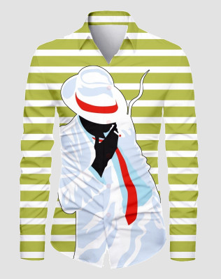 AviraEnterprise Men Printed Casual Light Green Shirt