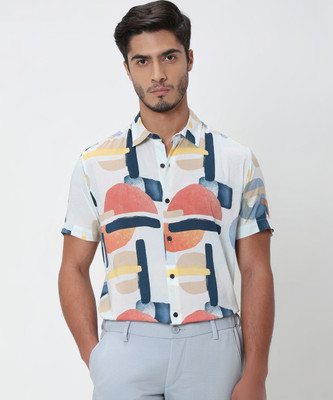 MUFTI Men Printed Casual Multicolor Shirt