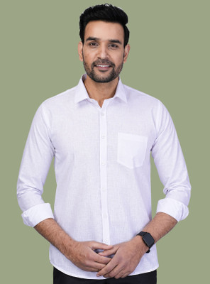 RENOUX Men Solid Formal White Shirt