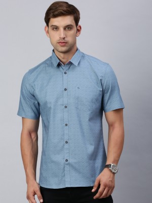 Classic Polo Men Self Design Casual Blue Shirt