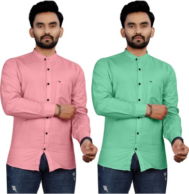 UDANI ENTERPRISES Men Solid Casual Multicolor Shirt(Pack of 2)