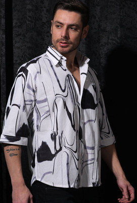 MOXTE Men Printed Casual White Shirt