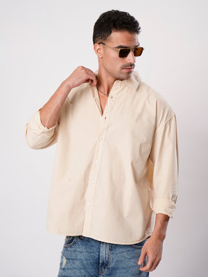 Bene Kleed Men Solid Casual Pink Shirt