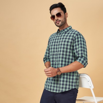 Byford by Pantaloons Men Checkered Casual Green Shirt