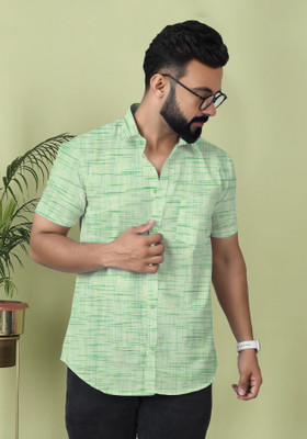 Lavish Textiles Men Printed Casual Green Shirt