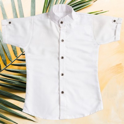 Riya Fashion Boys Solid Casual White Shirt