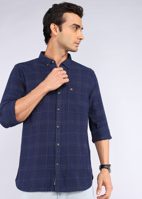 WROGN Men Striped Casual Blue Shirt
