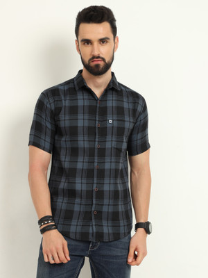 ALLWIN PAUL Men Checkered Casual Brown Shirt